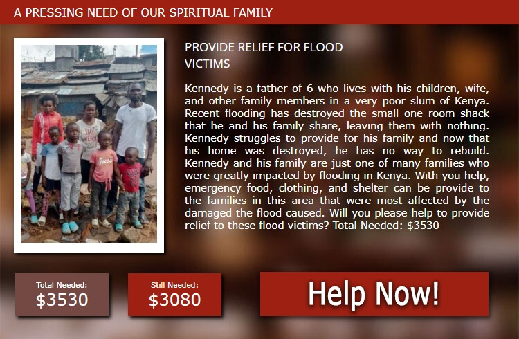 Contribute to the Disaster Relief Ministry